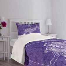 Watercolor Fish Floral Bedspread Set