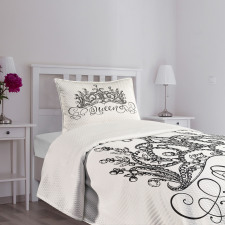 Crown Lettering Baroque Bedspread Set