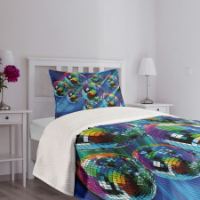 Colorful Disco Club Bedspread Set