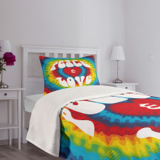 Groovy Hippie Rainbow Bedspread Set