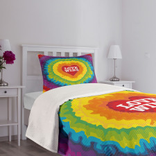 Love Wins Tie Dye Effect Bedspread Set