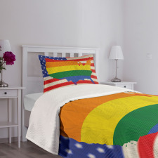 USA Flag Gay Rights Bedspread Set