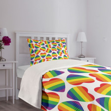 Colorful Heart Bedspread Set