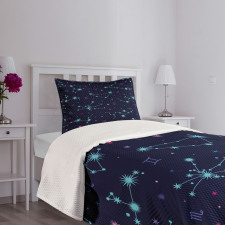 Horoscope Sign Dots Bedspread Set