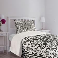 Lace Paisley Black Mehndi Bedspread Set