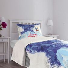 Powerful Man on Mountain Bedspread Set