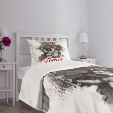 Ancient Figure with Red Eye Bedspread Set