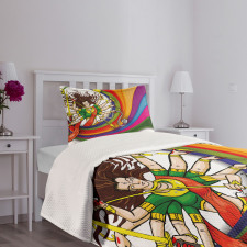 Rainbow Circle Snake Bedspread Set