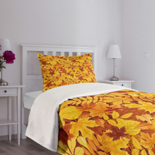Shady Fall Oak Maple Leaf Bedspread Set