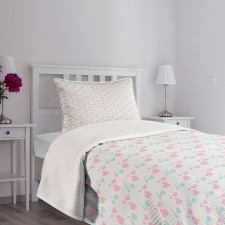 Romantic Cartoon Hearts Bedspread Set