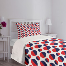 Red Circles Rounds Bedspread Set