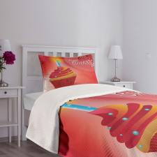 Birthday Cupcake Bedspread Set