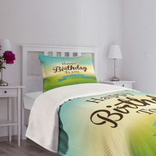 Sincere Greeting Blur Bedspread Set