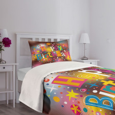 Birthday Message Fun Bedspread Set