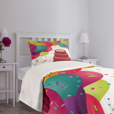 Birthday Cake Celebration Bedspread Set