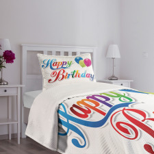 Modern Writing Balloon Bedspread Set