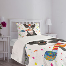 Boston Terrier Dog Bedspread Set