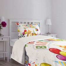 Cartoon Animals Party Bedspread Set