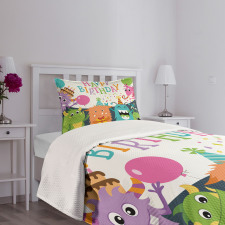 Monster Birthday Bedspread Set