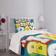 Birthday Lettering Bedspread Set