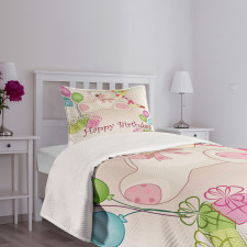 Girls Teddy Bears Bedspread Set