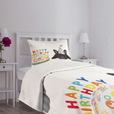 Bulldog Party Cake Bedspread Set