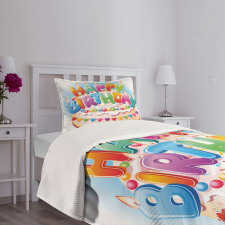 Cake Candles Hearts Bedspread Set