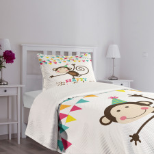 Monkey Cone Flag Bedspread Set