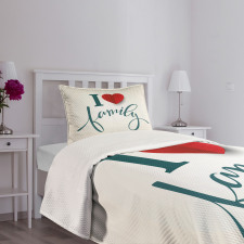 Love and Family Heart Bedspread Set
