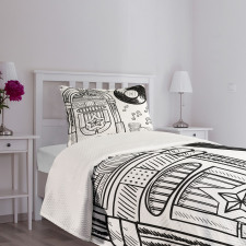 Music Box Notes Coins Bedspread Set