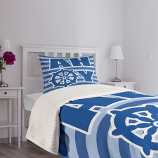 Nautical Wheel Bedspread Set