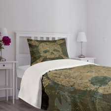 Rusty Aged Camo Design Bedspread Set