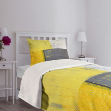 Pale Yellow Squares Bedspread Set