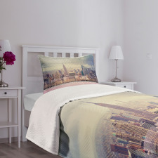 New York Usa Roof View Bedspread Set