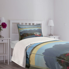 Tropical Island Flowers Bedspread Set