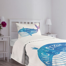 Watercolor Abstract Words Bedspread Set