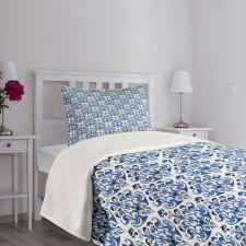 Indigo Victorian Design Bedspread Set