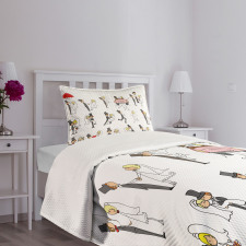 Cartoon Couple Funny Bedspread Set