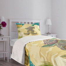 Sea Turtles Sand Boat Bedspread Set