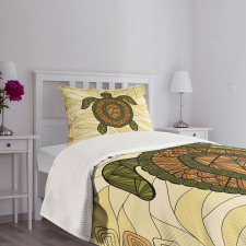 Turtle Zentangle Artwork Bedspread Set