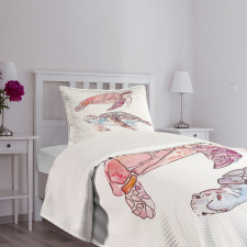 Watercolor Soft Artwork Bedspread Set