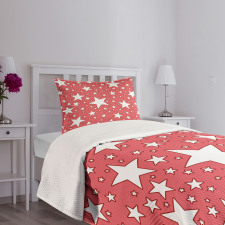 Big Small Vibrant Stars Bedspread Set