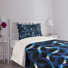 Curvy Modern Shapes Bedspread Set