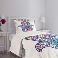 All Seeing Eye Lotus Motif Bedspread Set