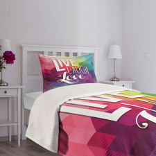 Words Mosaic Bedspread Set