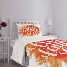 Cheerful Phrase Bedspread Set