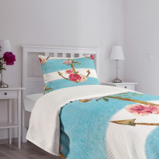 Anchors and Roses Bedspread Set