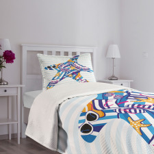 Cartoon Sea Star Bedspread Set