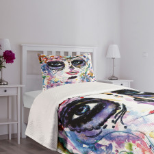 Creepy Makeup Girl Bedspread Set