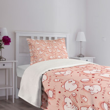 Hippo Pattern Bedspread Set